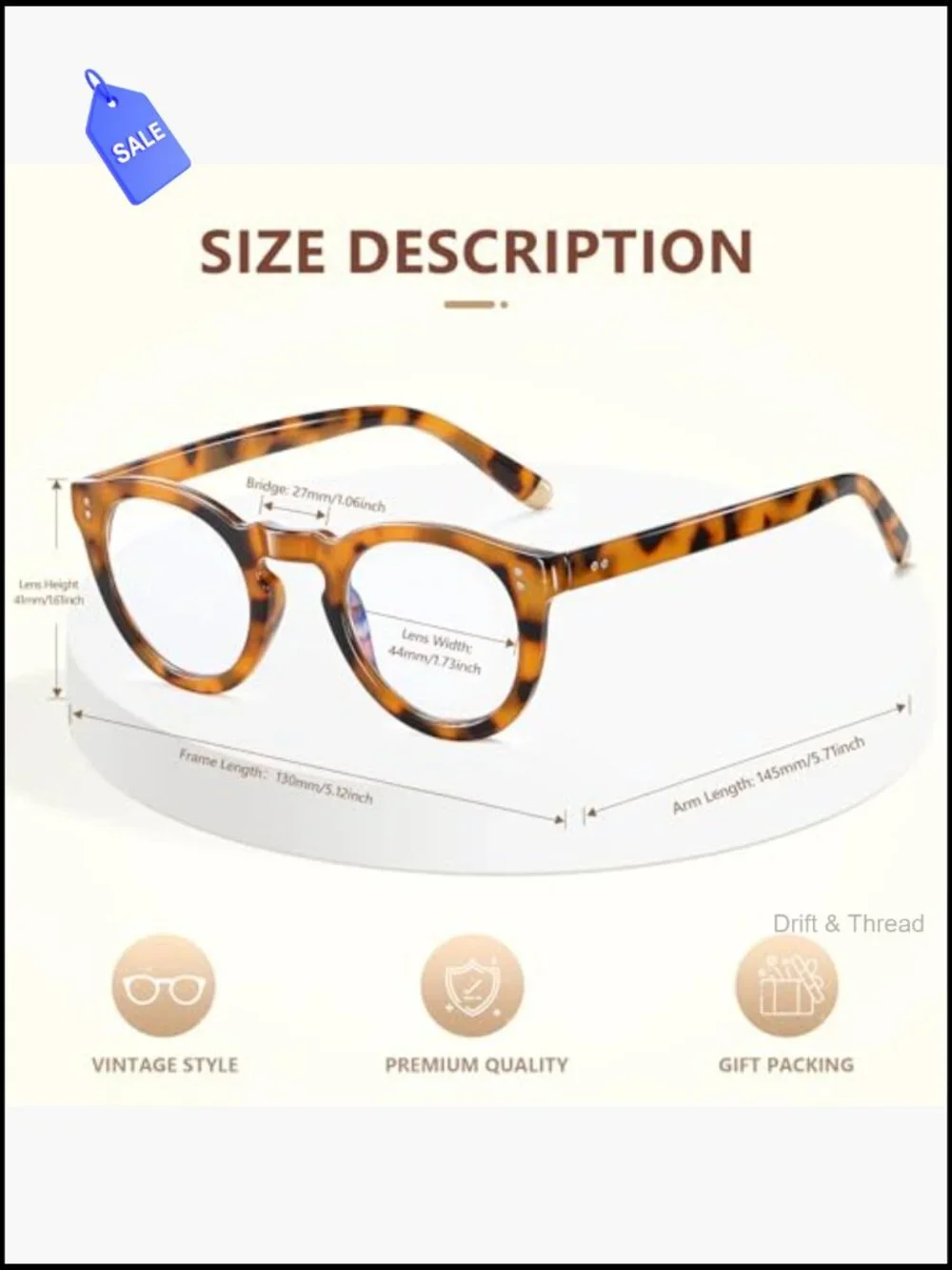 Retro Round Blue Light Blocking Reading Glasses with Spring Hinge